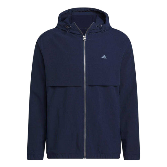 Navy - Front - Adidas Mens Go-To Lightweight Hooded Jacket