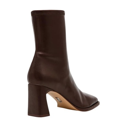 Brown - Lifestyle - Steve Madden Womens-Ladies Odesa Leather Flare Heel Ankle Boots