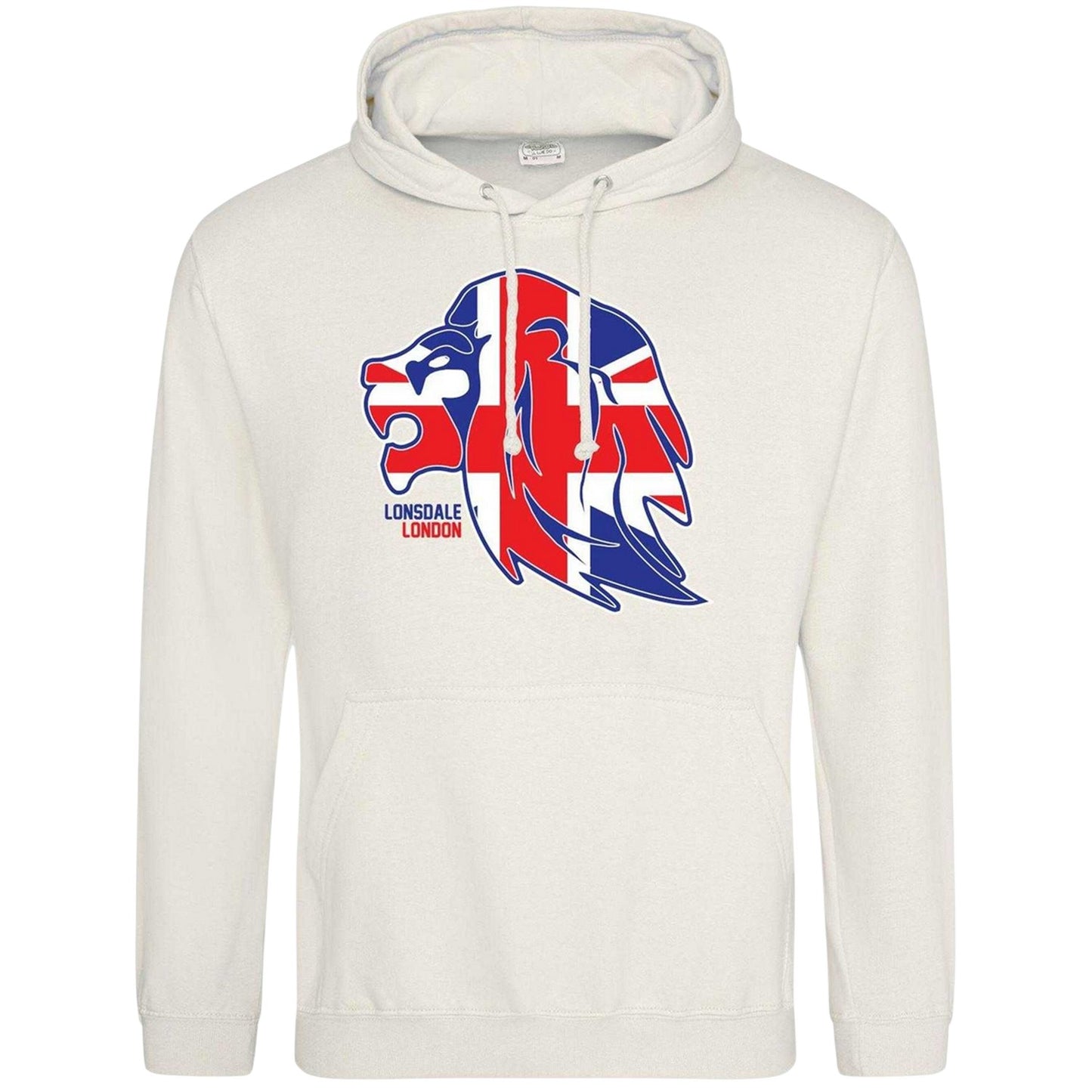 White - Front - Lonsdale Mens The Original Logo Hoodie