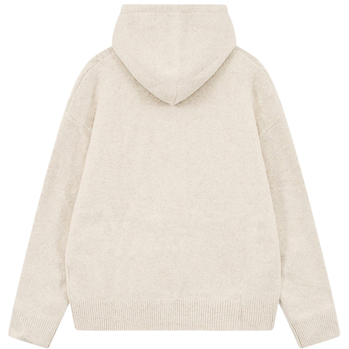 Beige - Back - Couture Club Womens-Ladies Fluffy Full Zip Hoodie