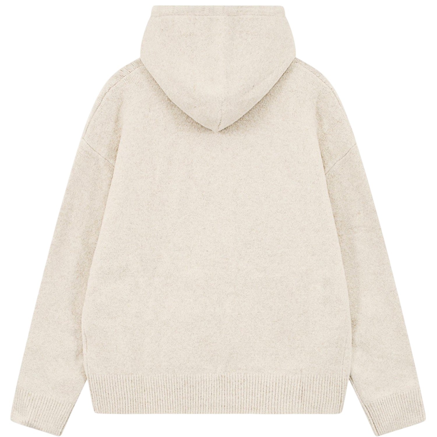 Beige - Back - Couture Club Womens-Ladies Fluffy Full Zip Hoodie