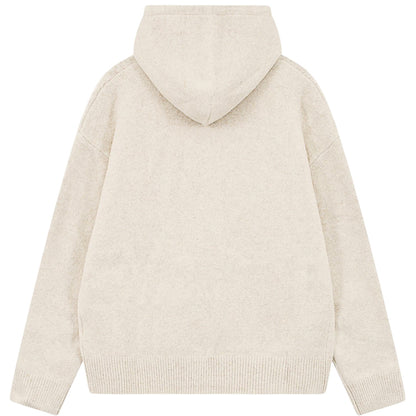 Beige - Back - Couture Club Womens-Ladies Fluffy Full Zip Hoodie