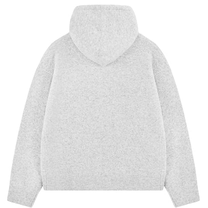 Grey - Back - Couture Club Womens-Ladies Fluffy Full Zip Hoodie