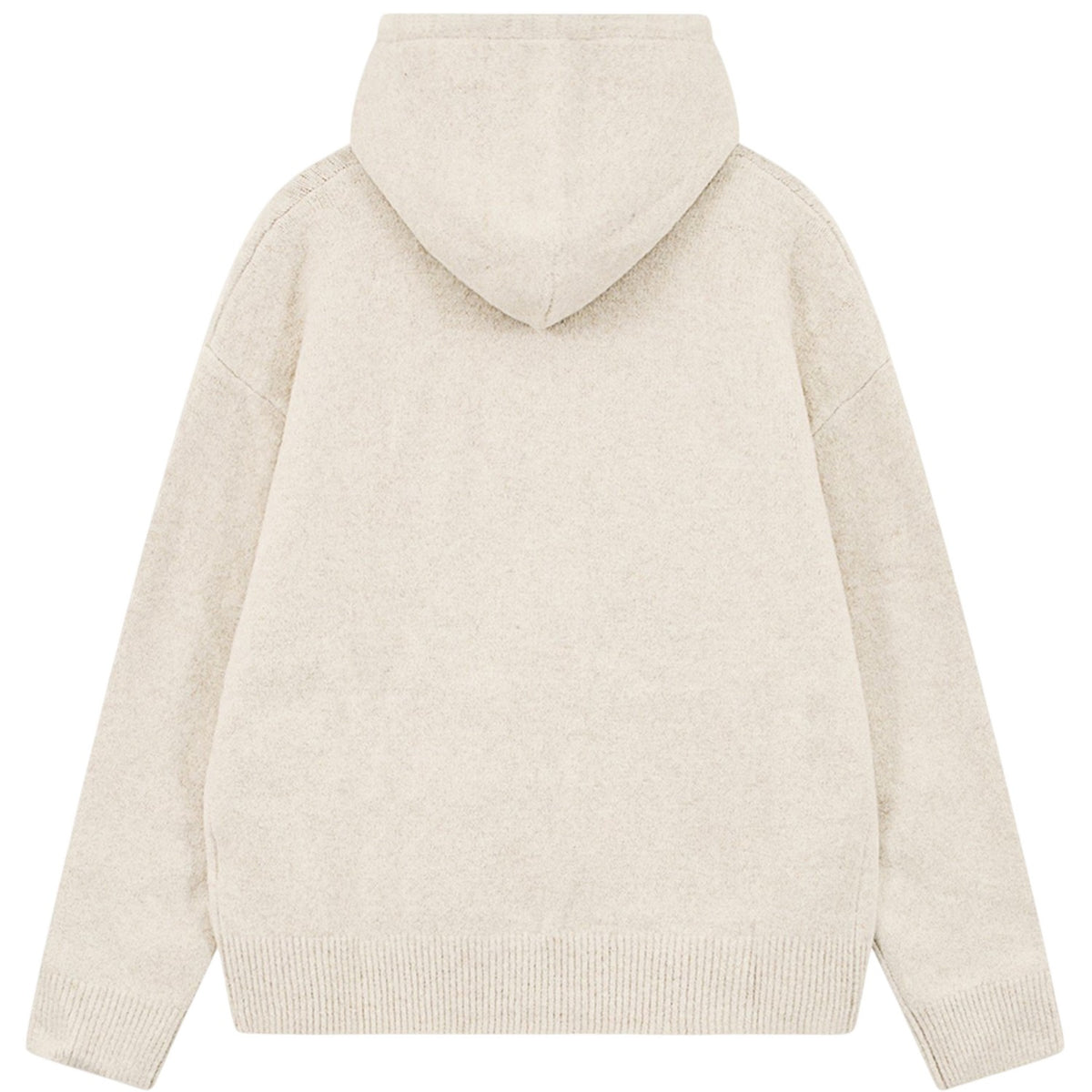 Beige - Back - Couture Club Womens-Ladies Fluffy Full Zip Hoodie