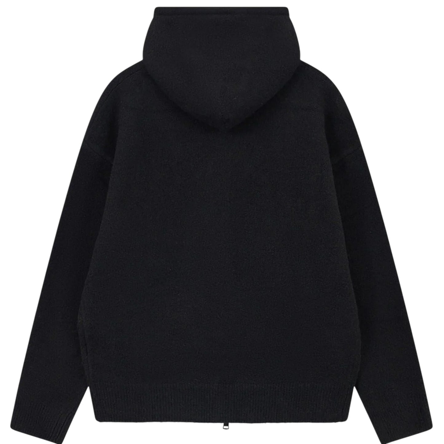 Black - Back - Couture Club Womens-Ladies Fluffy Full Zip Hoodie