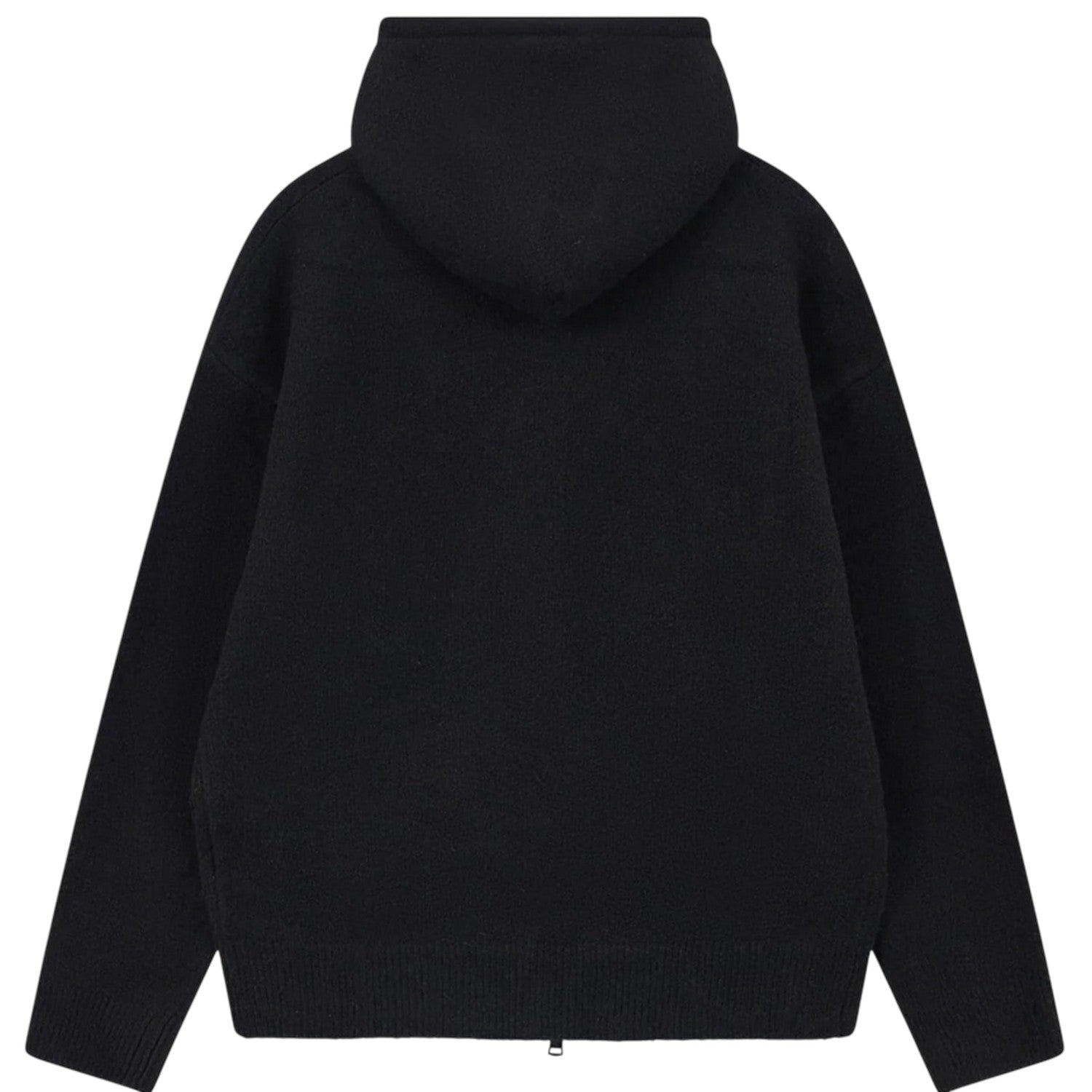 Black - Back - Couture Club Womens-Ladies Fluffy Full Zip Hoodie
