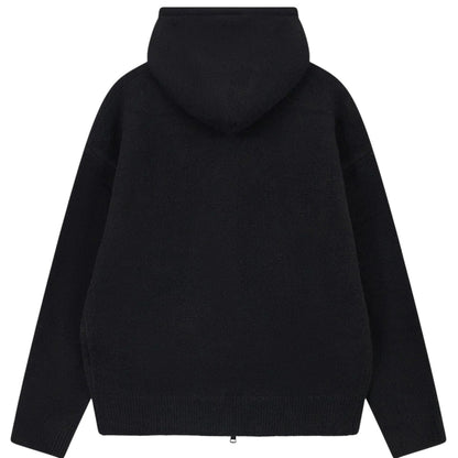Black - Back - Couture Club Womens-Ladies Fluffy Full Zip Hoodie