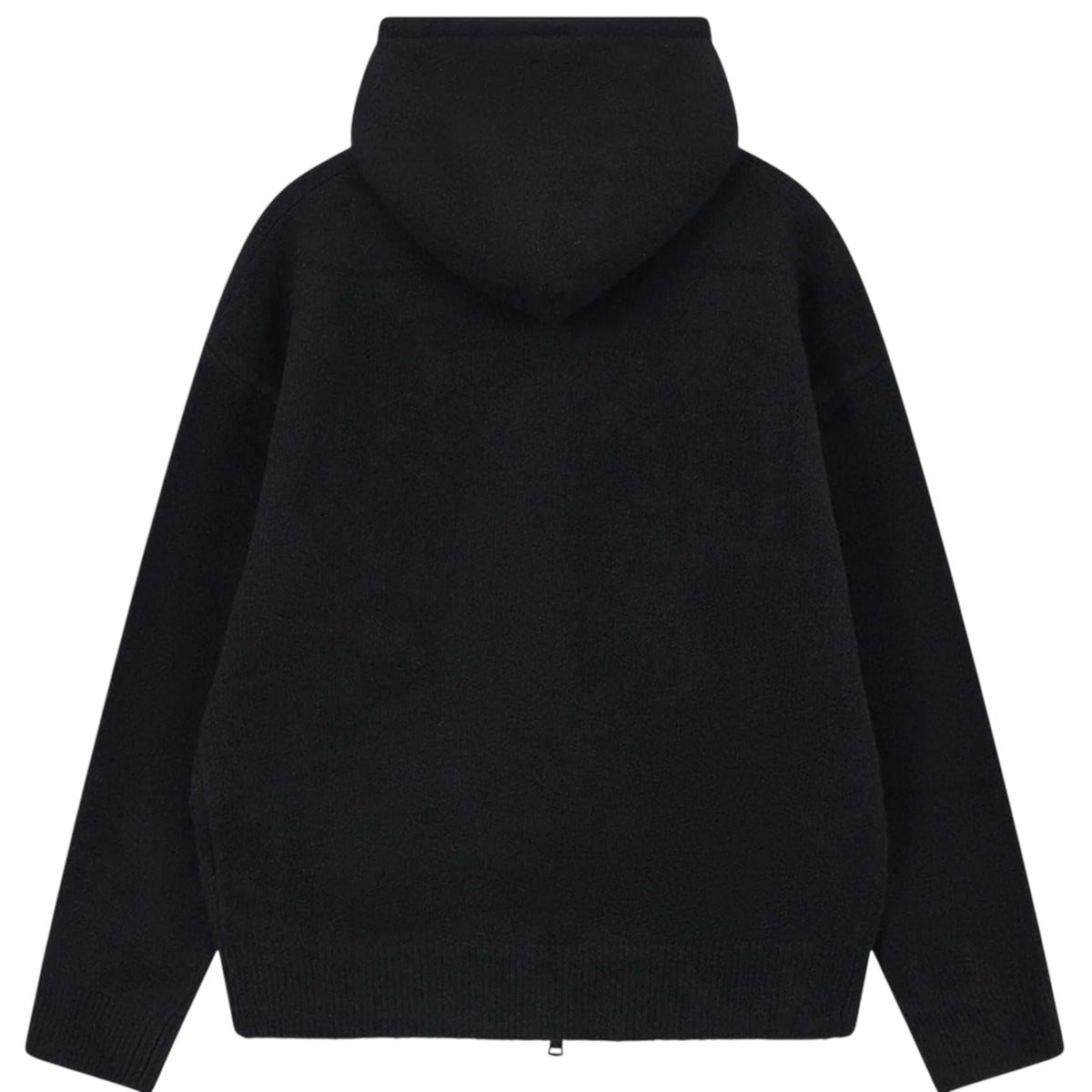 Black - Back - Couture Club Womens-Ladies Fluffy Full Zip Hoodie