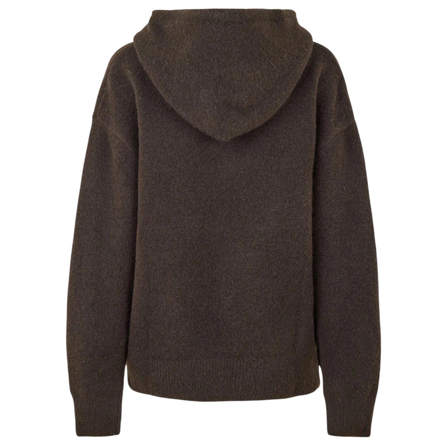 Brown - Back - Couture Club Womens-Ladies Fluffy Full Zip Hoodie