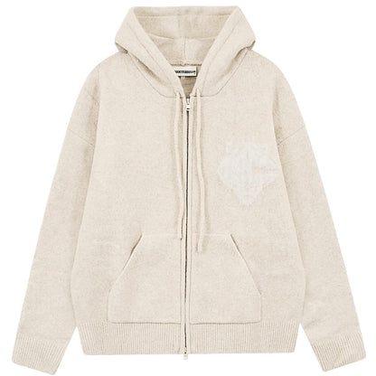 Beige - Front - Couture Club Womens-Ladies Fluffy Full Zip Hoodie