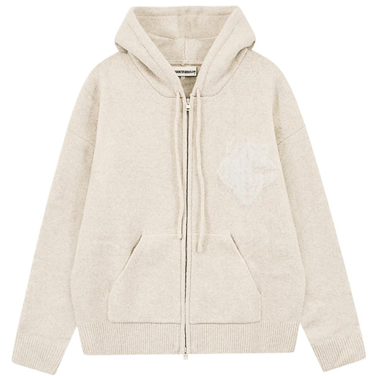 Beige - Front - Couture Club Womens-Ladies Fluffy Full Zip Hoodie