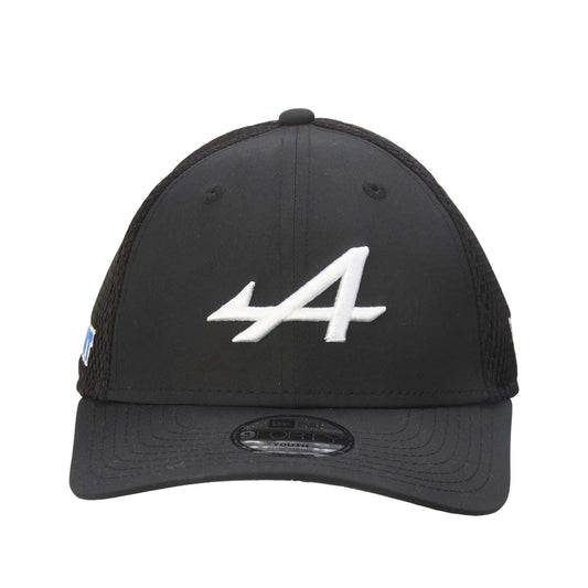 Black - Front - New Era Childrens-Kids Alpine Racing 9FORTY Baseball Cap