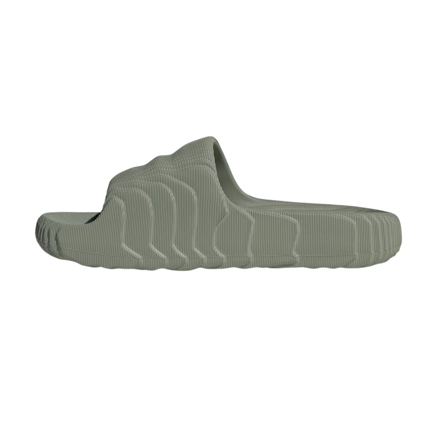 Silver Green - Side - Adidas Mens Island Club Adilette 22 Sandals