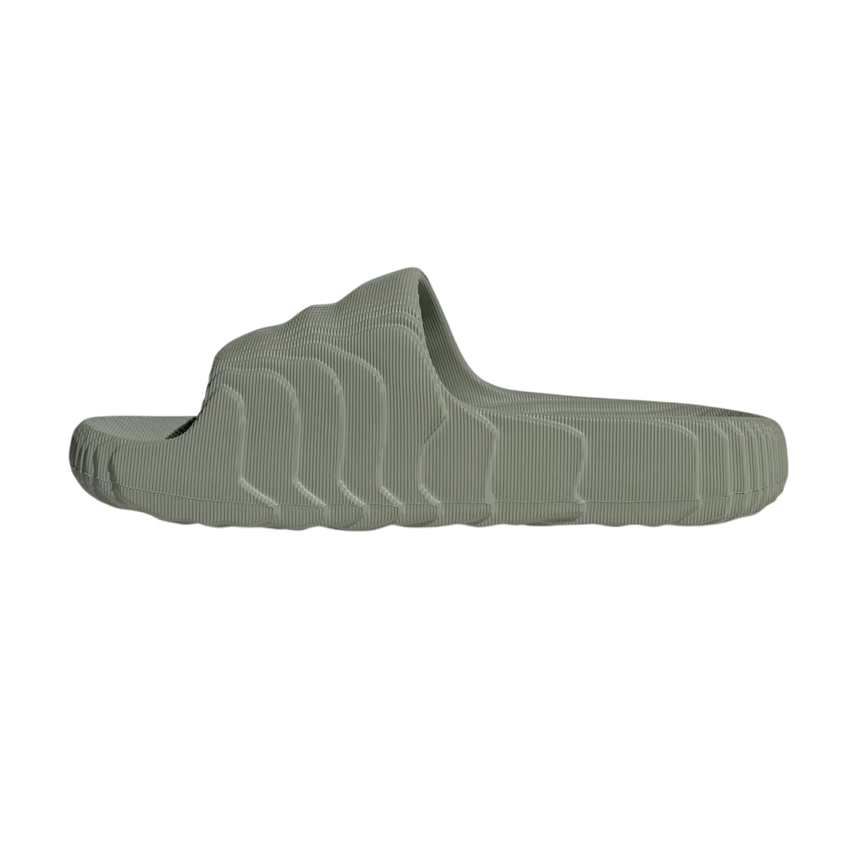 Silver Green - Side - Adidas Mens Island Club Adilette 22 Sandals