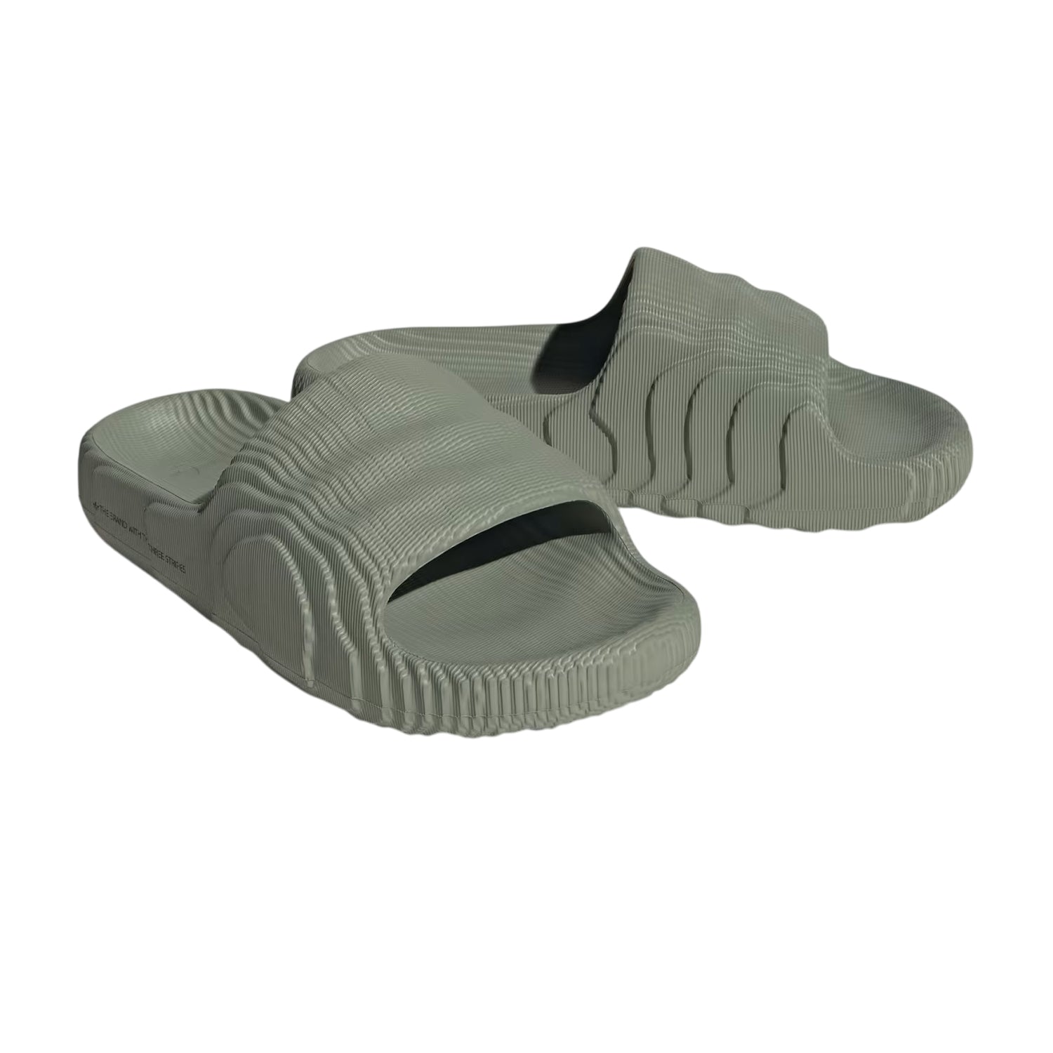Silver Green - Close up - Adidas Mens Island Club Adilette 22 Sandals