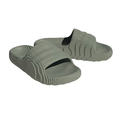 Silver Green - Close up - Adidas Mens Island Club Adilette 22 Sandals
