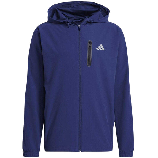 Blue - Front - Adidas Mens Polyester Hooded Slim Track Jacket