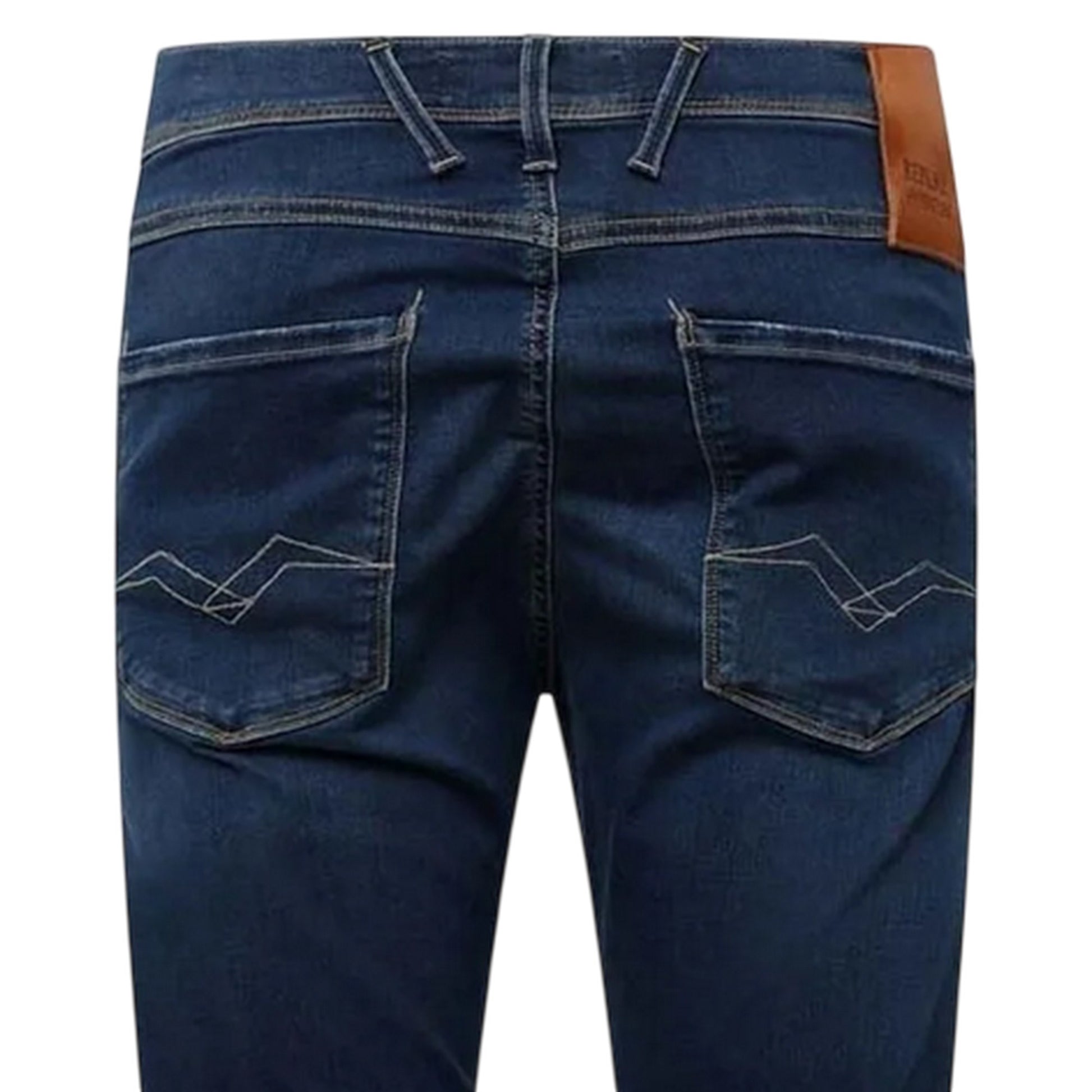 Blue - Lifestyle - Replay Mens Cotton Blend Ripped Slim Jeans