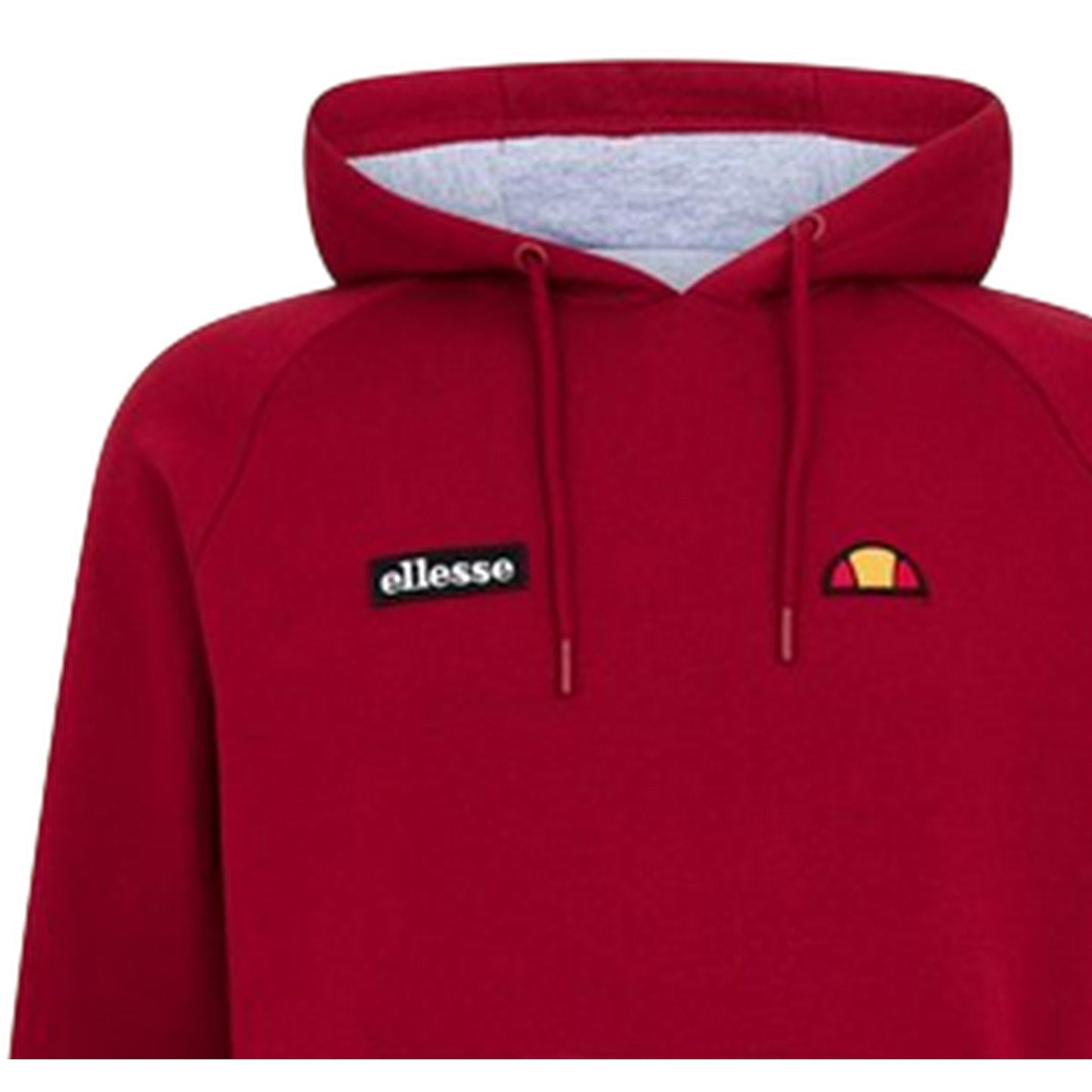 Burgundy - Side - Ellesse Mens Embroidered Raglan Hoodie