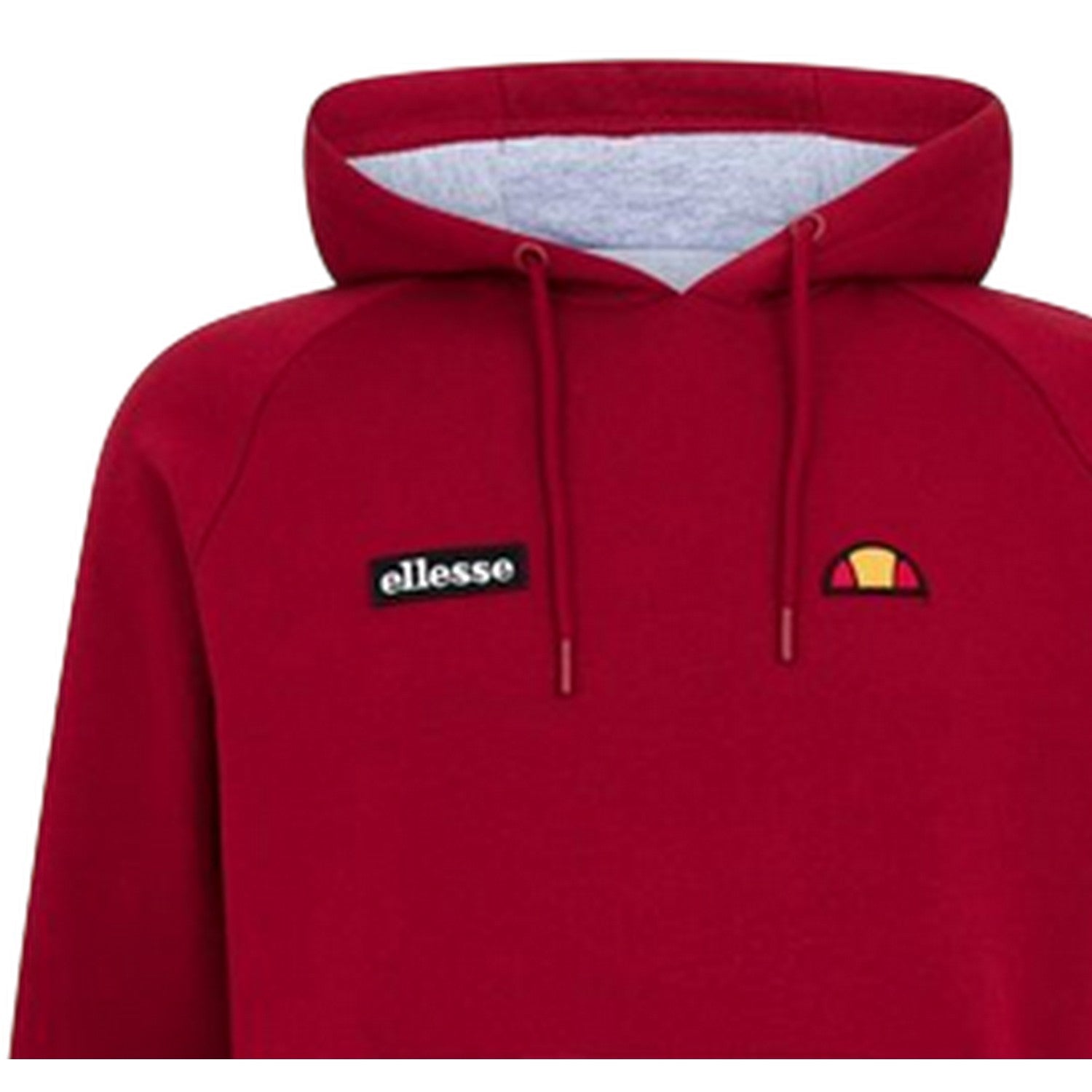 Burgundy - Side - Ellesse Mens Embroidered Raglan Hoodie