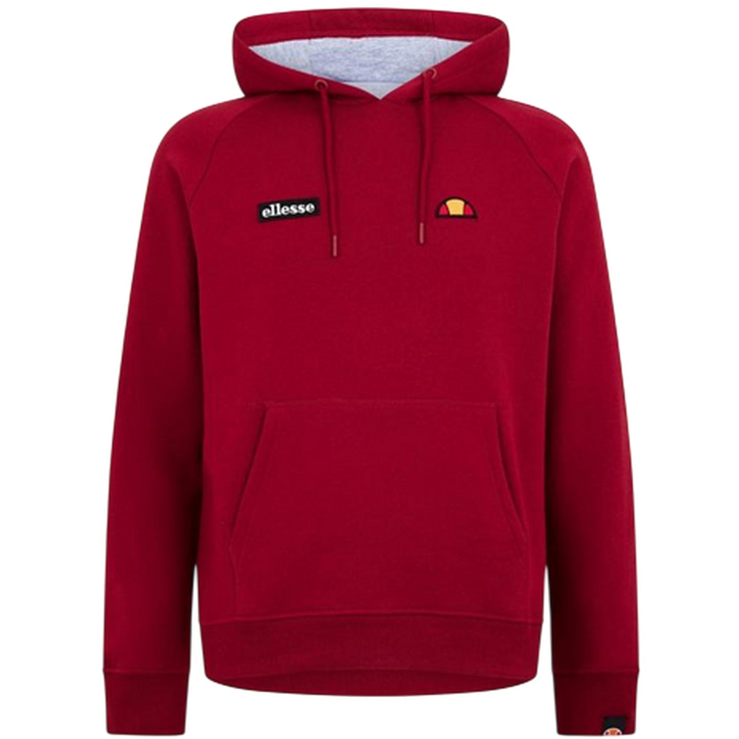 Burgundy - Front - Ellesse Mens Embroidered Raglan Hoodie