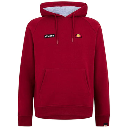 Burgundy - Front - Ellesse Mens Embroidered Raglan Hoodie