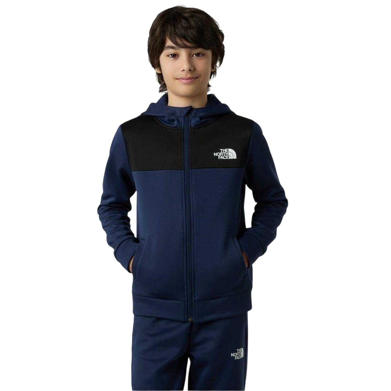 Navy - Side - The North Face Childrens-Kids Reaxion Hooded Jacket