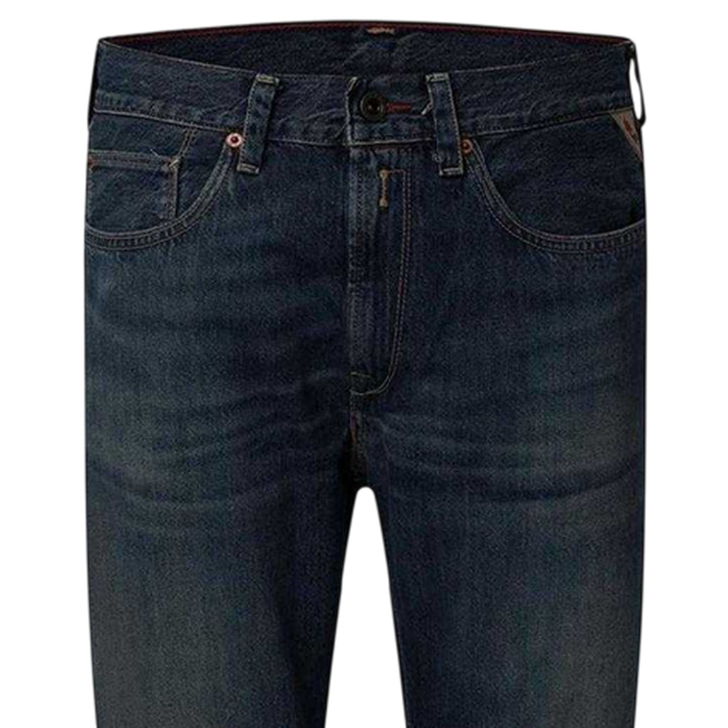 Blue - Side - Replay Mens Neaal Cotton Slim Jeans