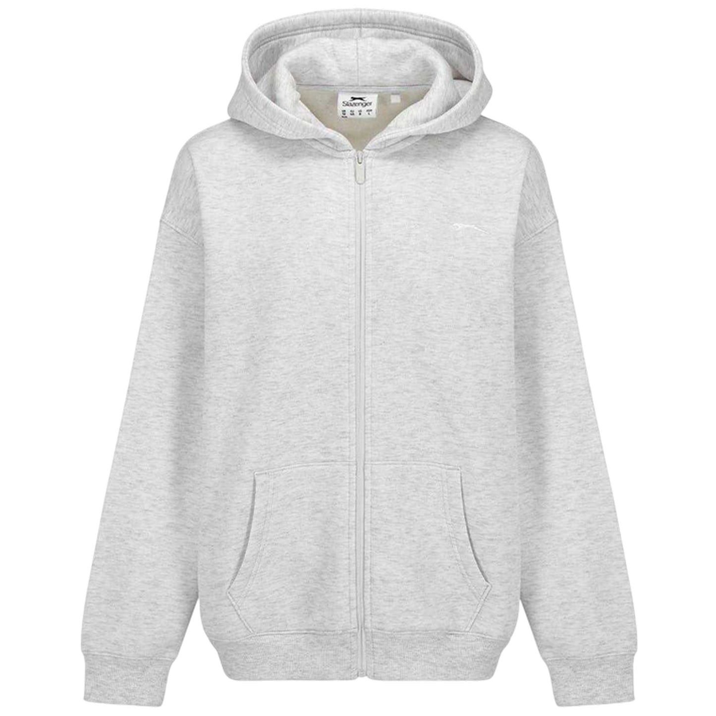 Ice Marl Marl - Front - Slazenger Womens-Ladies Oversized Full Zip Hoodie