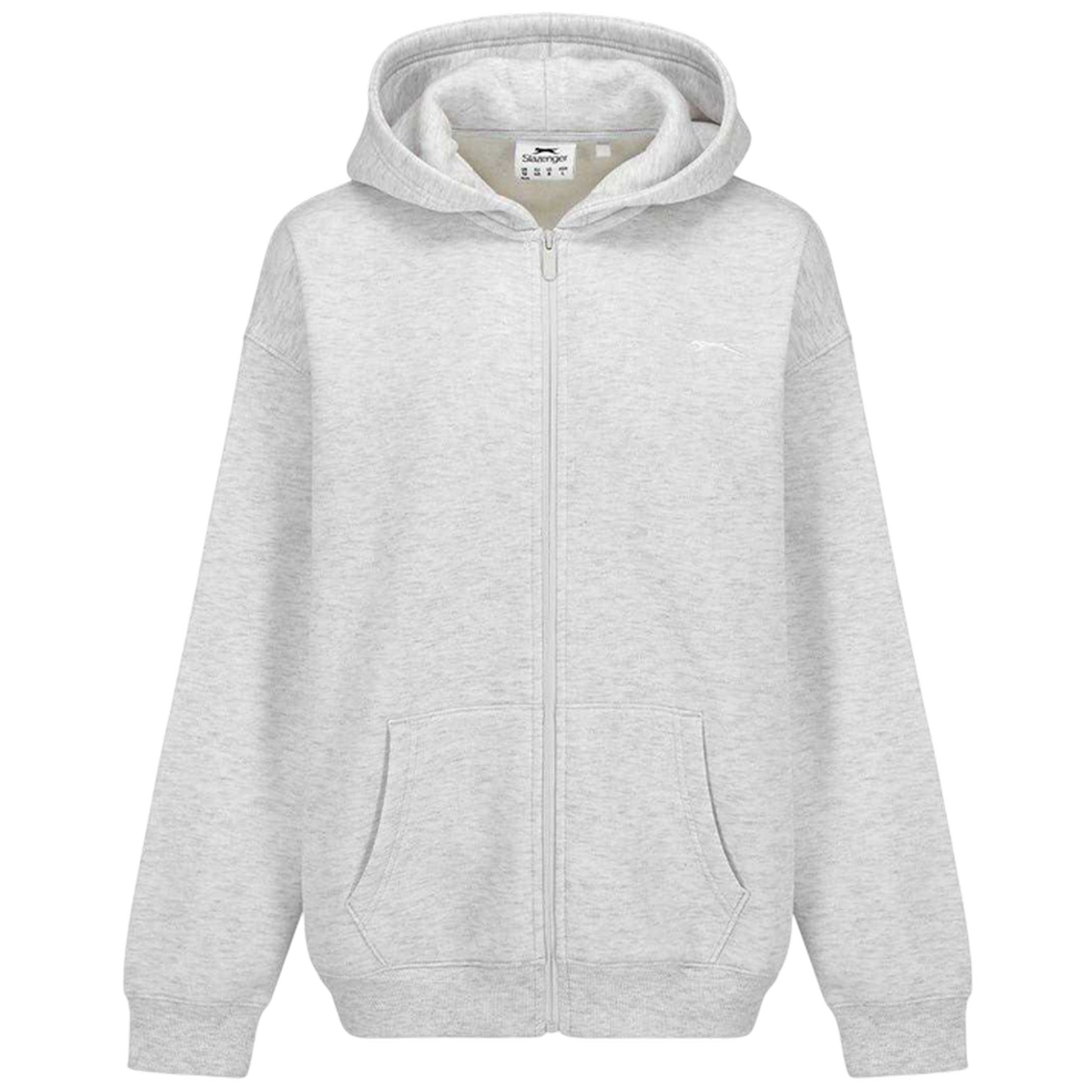 Ice Marl Marl - Front - Slazenger Womens-Ladies Oversized Full Zip Hoodie