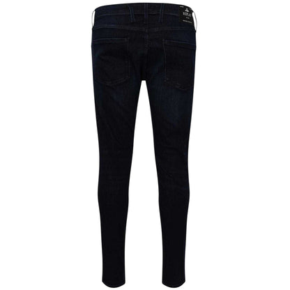 Dark Blue - Back - Replay Mens Anbass Faded Slim Jeans