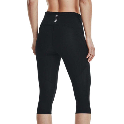 Black - Back - Under Armour Womens-Ladies Fly Fast 3-4 Leggings