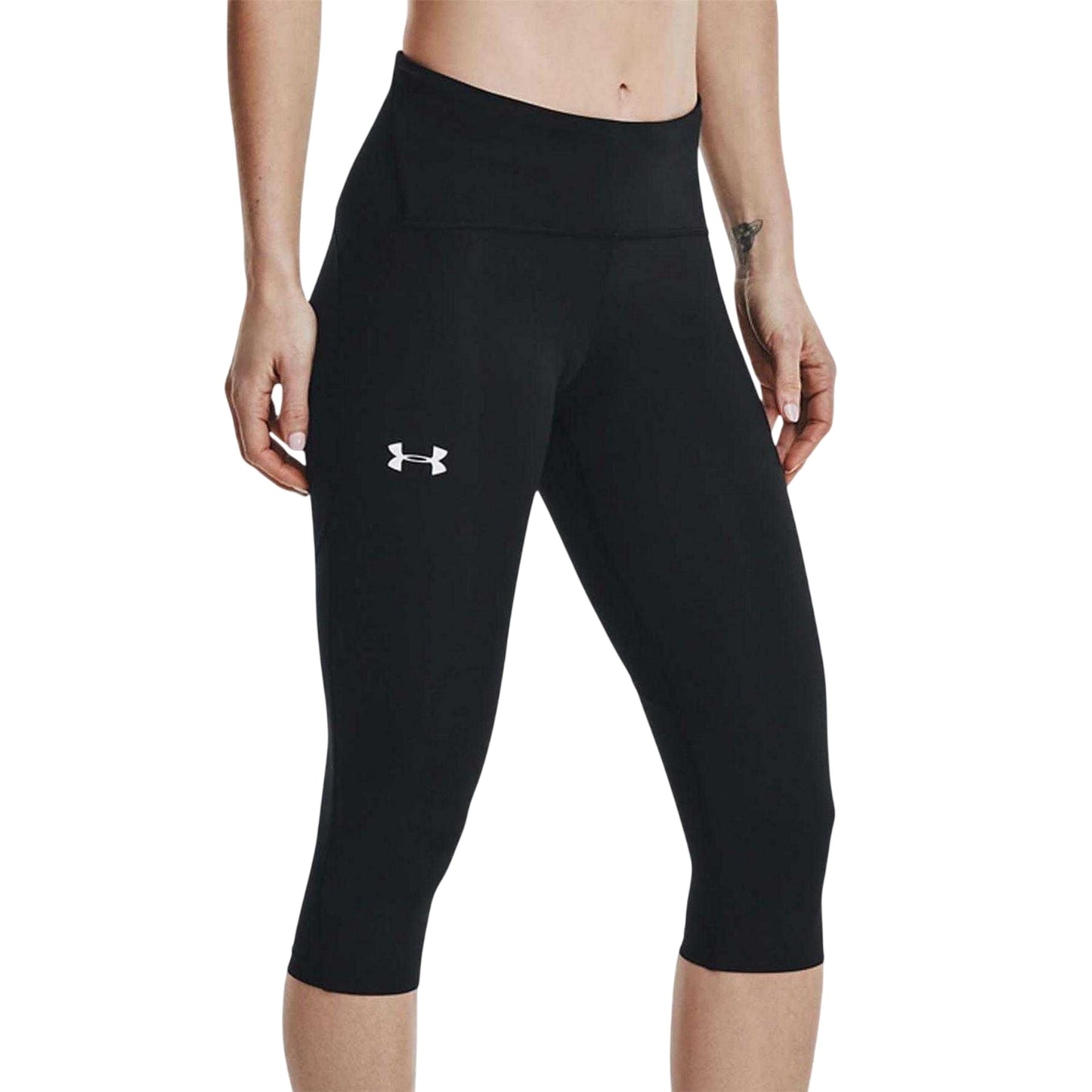 Black - Front - Under Armour Womens-Ladies Fly Fast 3-4 Leggings