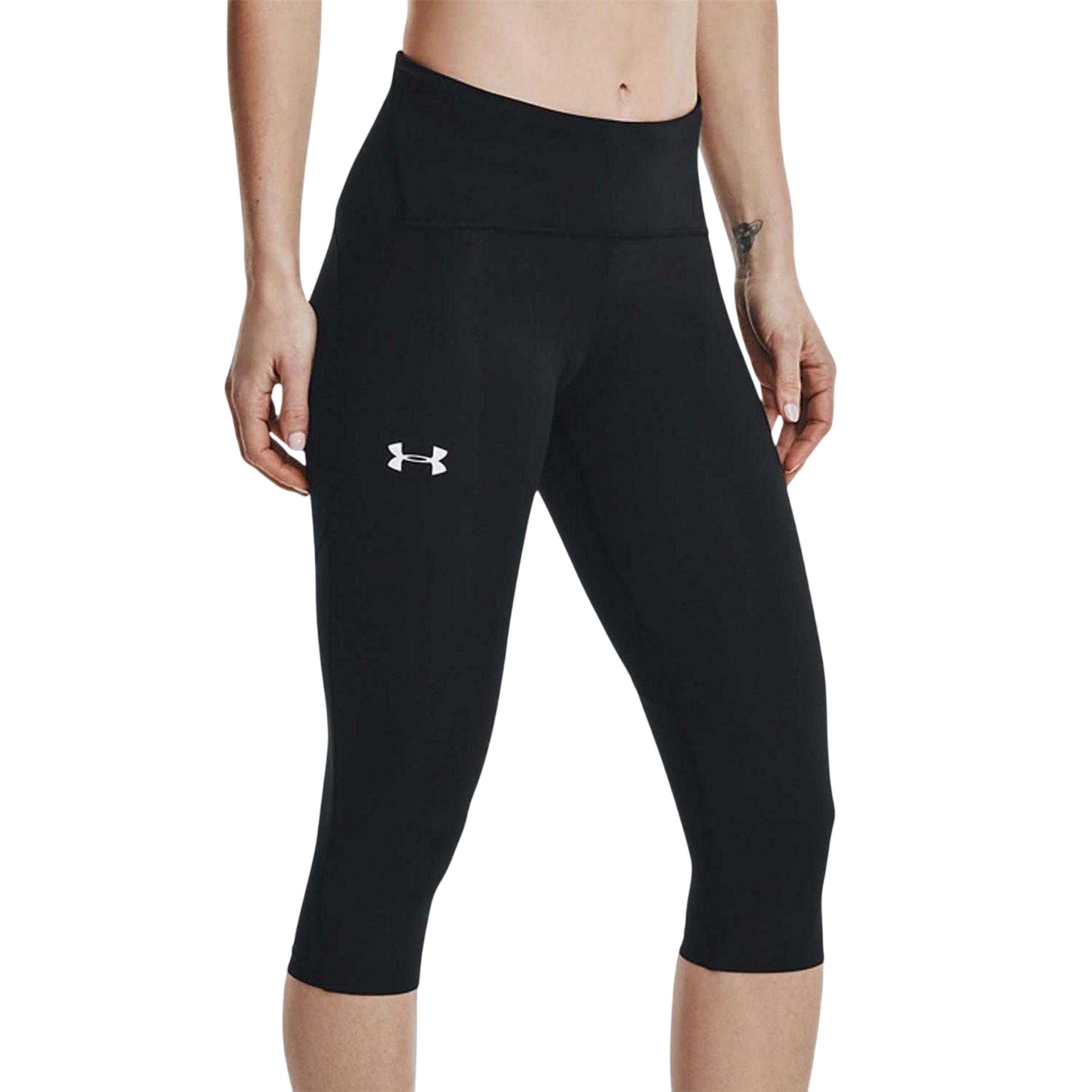Black - Front - Under Armour Womens-Ladies Fly Fast 3-4 Leggings