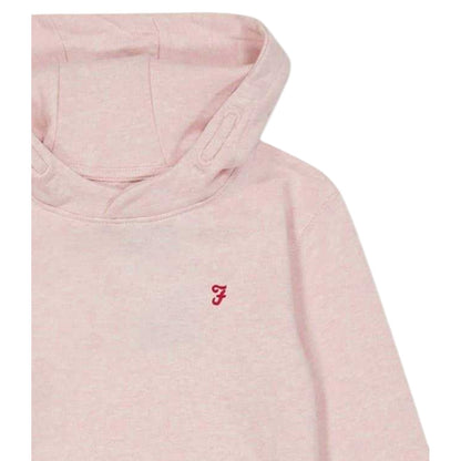 Pink - Side - Farah Childrens-Kids Embroidered Hooded Regular Hoodie