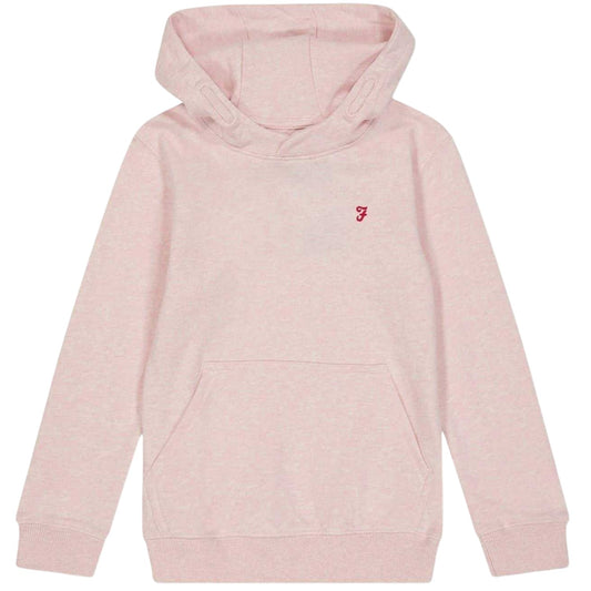 Pink - Front - Farah Childrens-Kids Embroidered Hooded Regular Hoodie