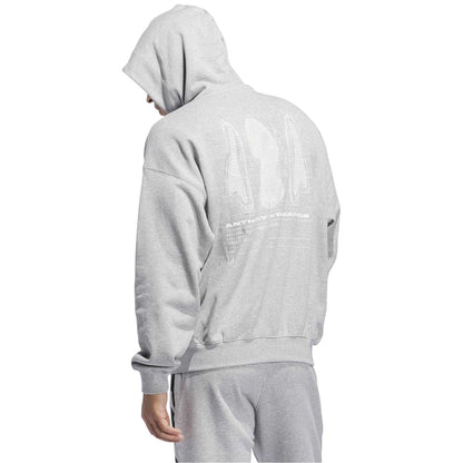 Grey - Back - Adidas Mens Anthony Edwards Back Print Oversized Hoodie