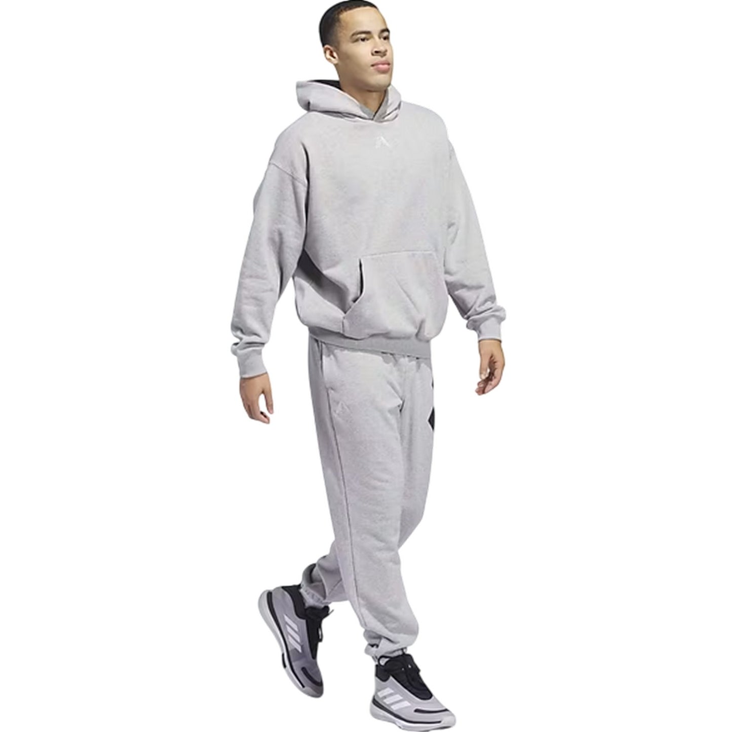 Grey - Pack Shot - Adidas Mens Anthony Edwards Back Print Oversized Hoodie