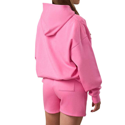 Carnation Pink - Side - Gym King Childrens-Kids 365 Relaxed Fit Hoodie
