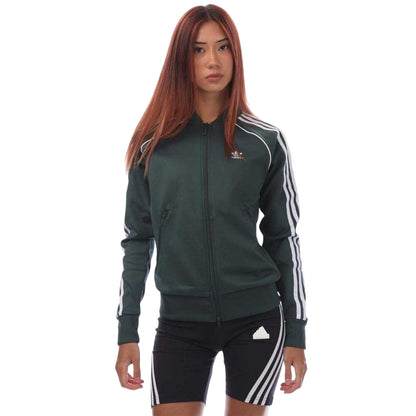 Green - Front - Adidas Womens-Ladies Originals Track Jacket