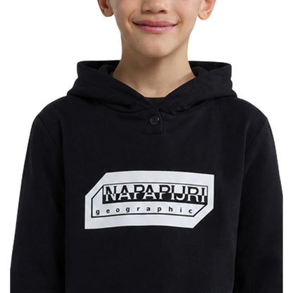 Black - Side - Napapijri Childrens-Kids Kitik Drawstring Hoodie