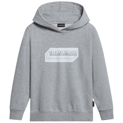 Grey - Front - Napapijri Childrens-Kids Kitik Drawstring Hoodie