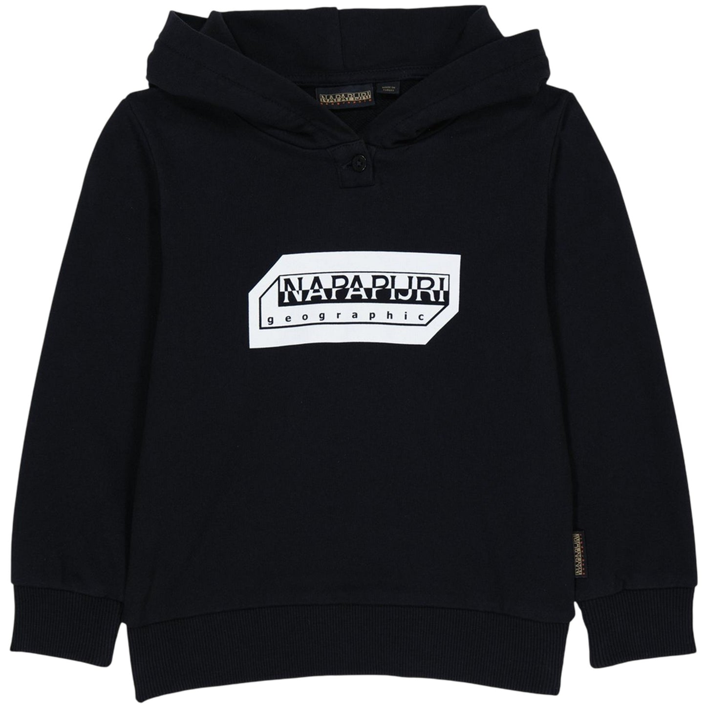 Black - Front - Napapijri Childrens-Kids Kitik Drawstring Hoodie