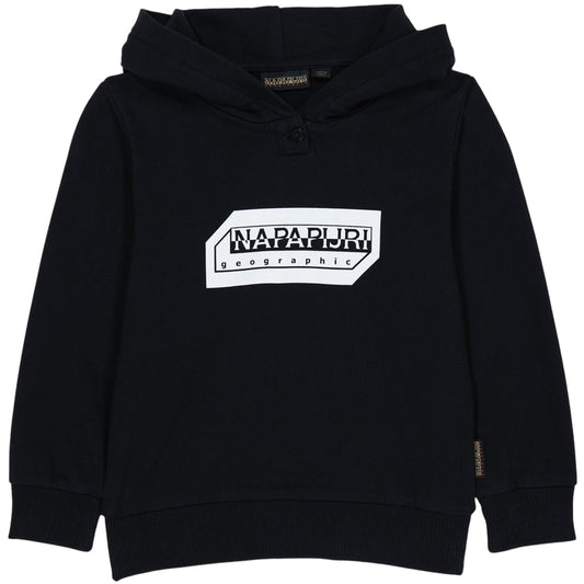 Black - Front - Napapijri Childrens-Kids Kitik Drawstring Hoodie