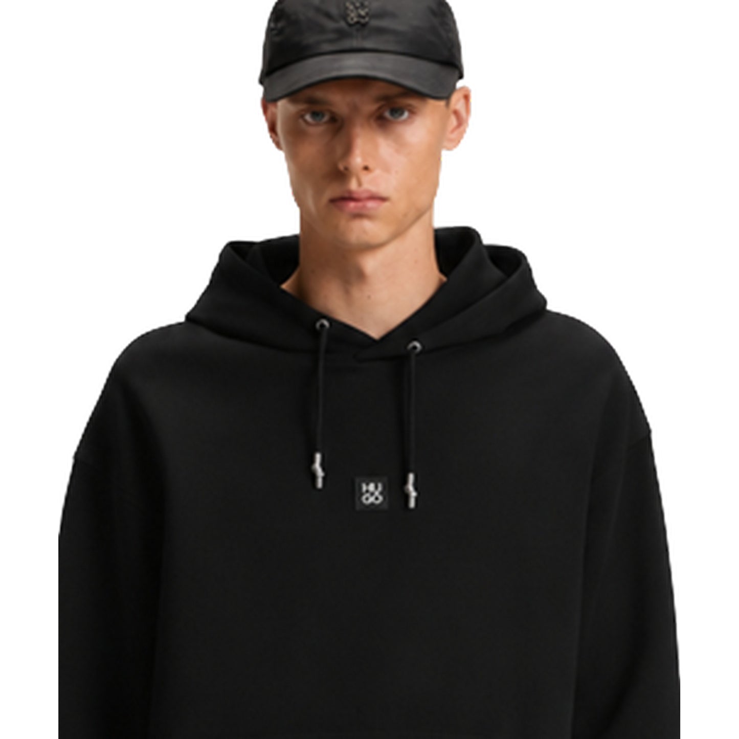 Black - Side - Hugo Mens Hoodie
