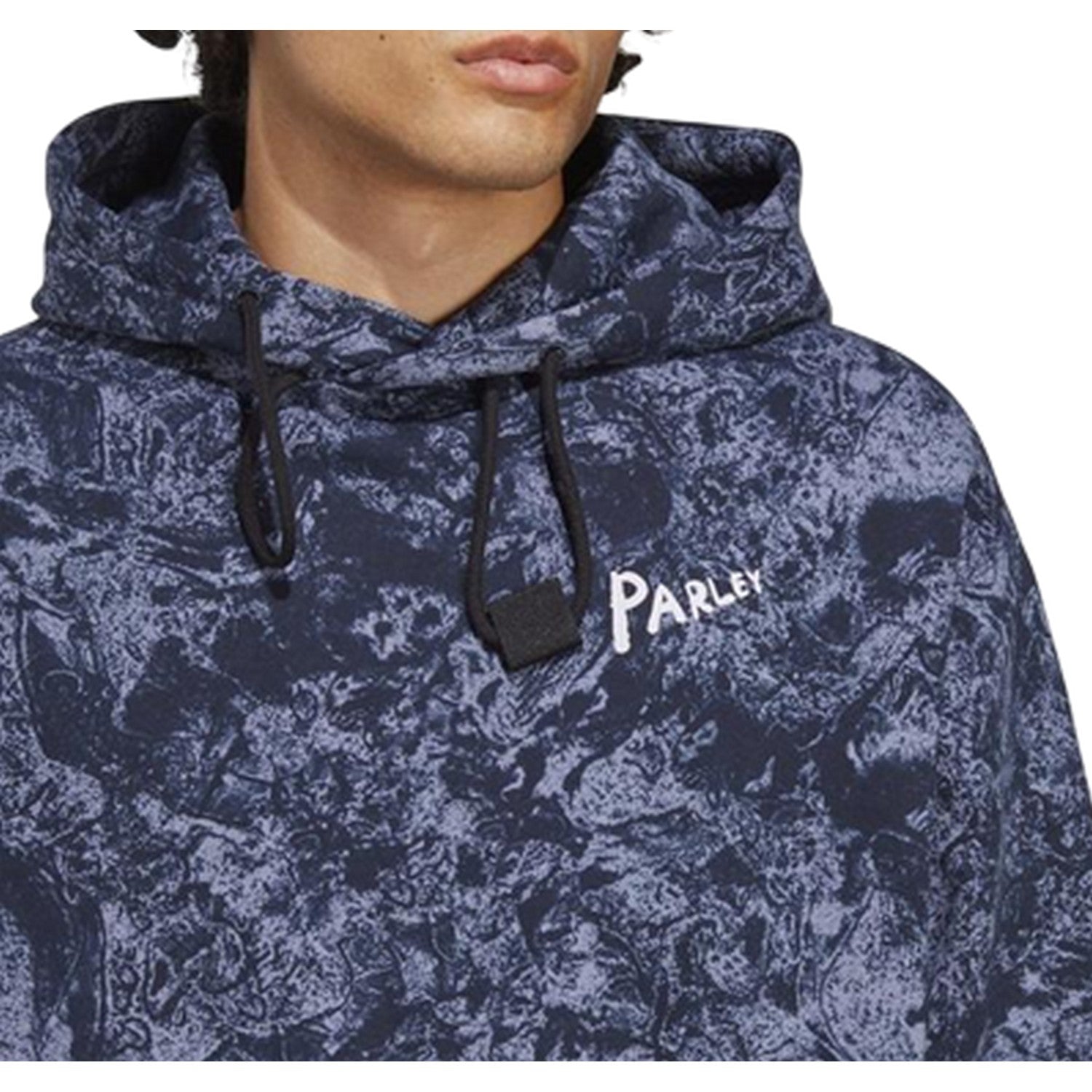 Blue-Black Marble - Side - Adidas Mens Parley Parley Regular Hoodie