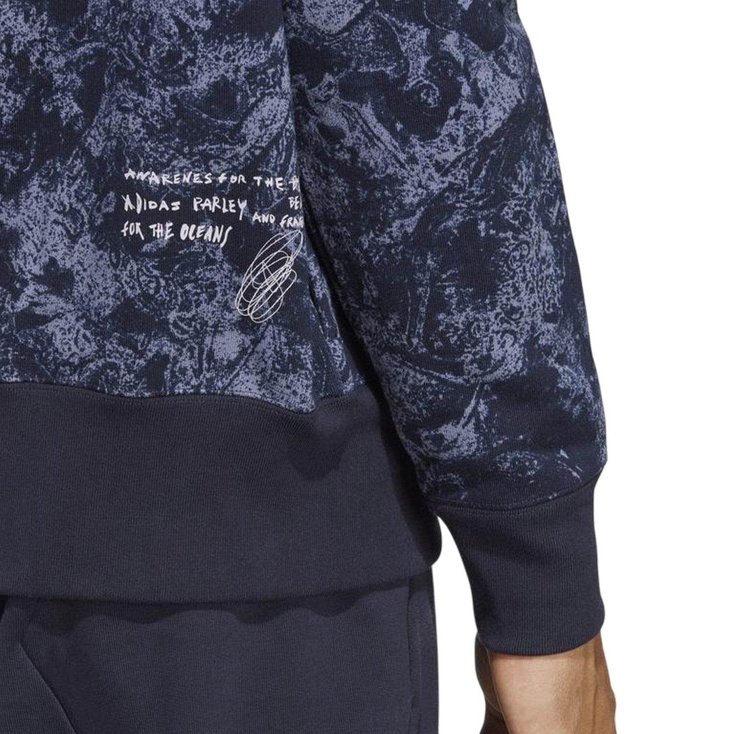 Blue-Black Marble - Lifestyle - Adidas Mens Parley Parley Regular Hoodie
