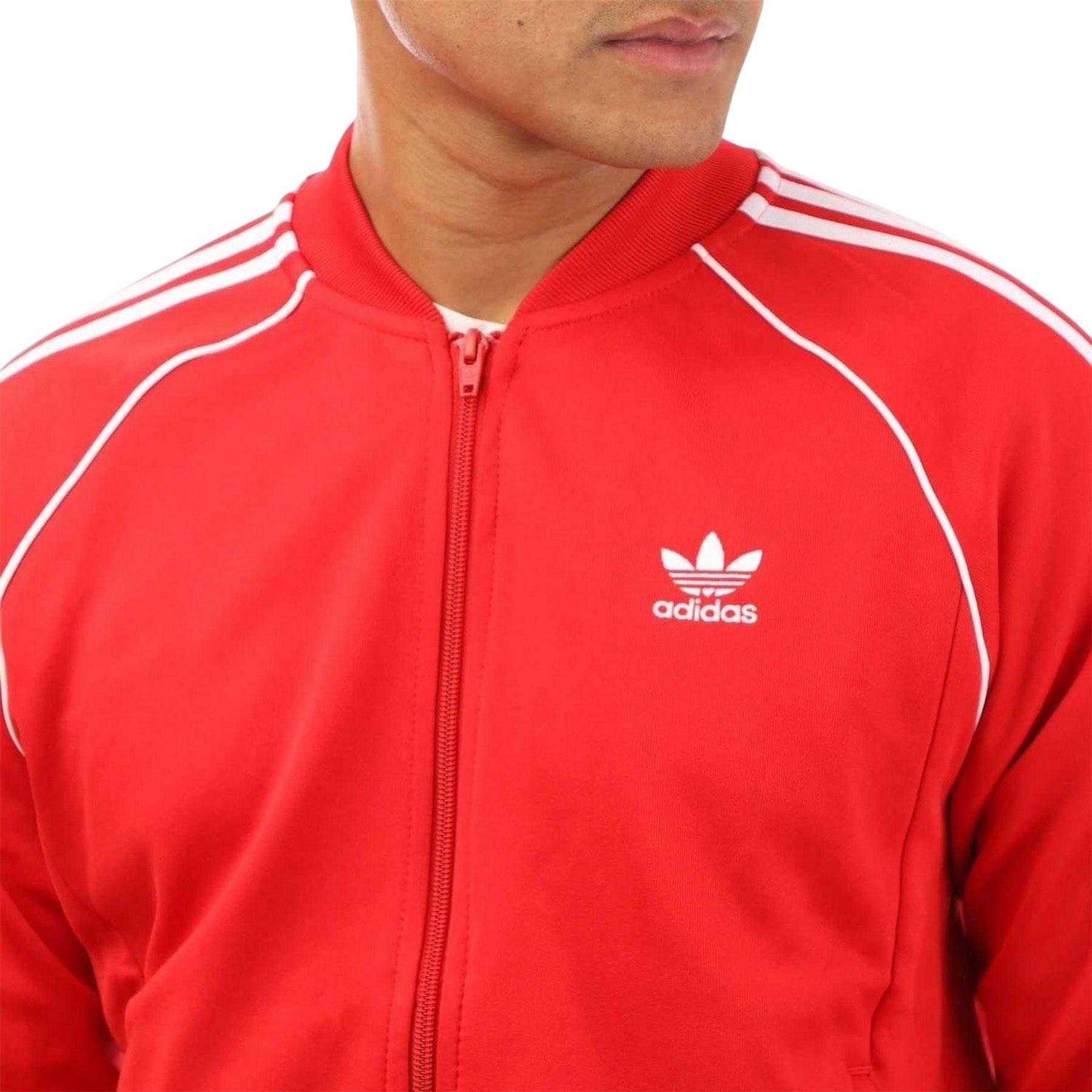 Red - Side - Adidas Mens Adicolor Track Jacket
