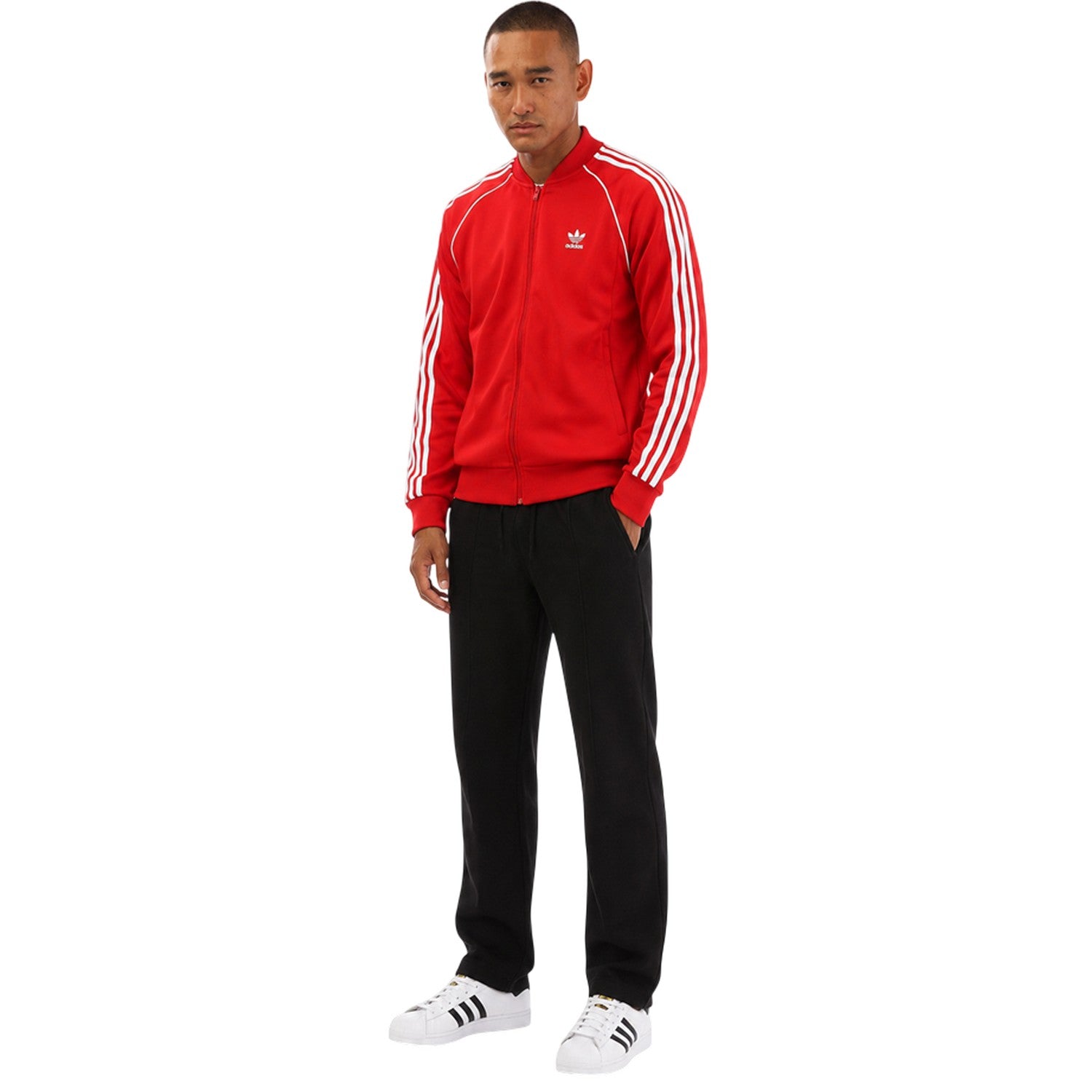 Red - Lifestyle - Adidas Mens Adicolor Track Jacket