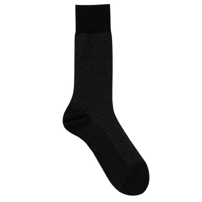 Black - Lifestyle - Boss Mens Houndstooth Crew Socks (Pack of 2)
